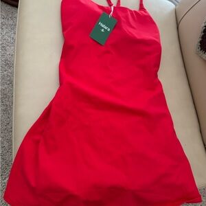 HALARA Red Spaghetti Strap Mini Sundress